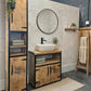 Industrial Rustic Vanity Unit with Cupboard – Solid Wood & Metal