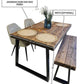 Rustic Industrial Dining Table – Trapezoid Leg Wood & Metal Table - DK Fabrications