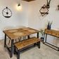Rustic Industrial Solid Wood Dining Table with Steel Legs – Handmade Farmhouse Table - DK Fabrications