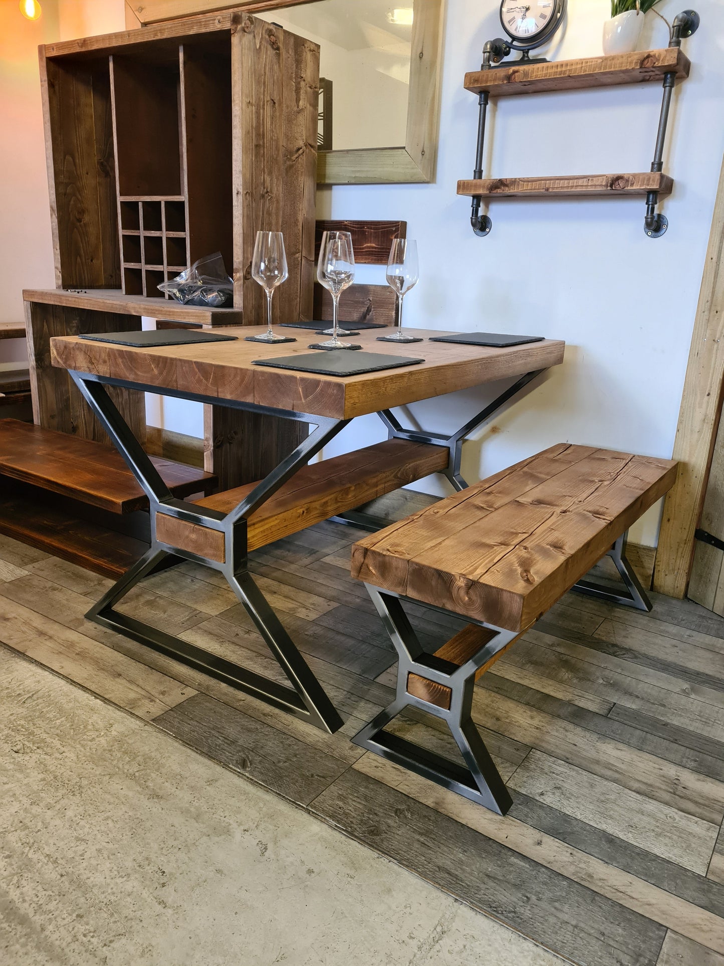 Chunky dining table industrial unique rustic