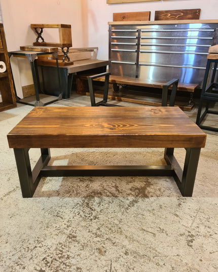 Chunky coffee table industrial-Solid top | UK Made