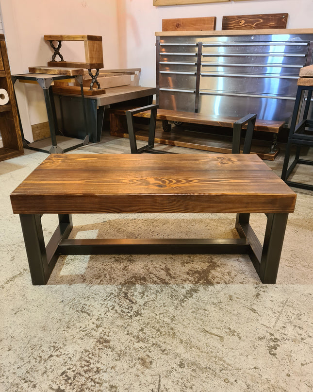 Chunky coffee table industrial-Solid top | UK Made