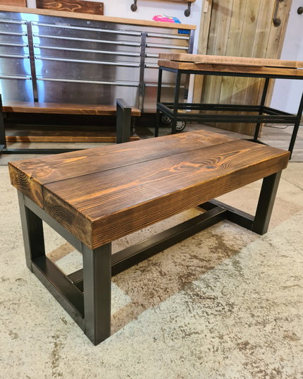 Chunky coffee table industrial-Solid top | UK Made