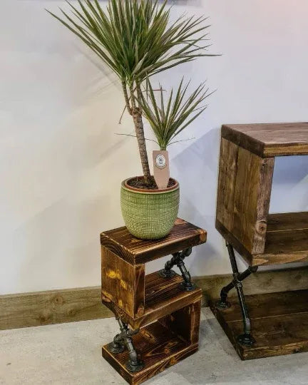 Handmade Rustic Side Table – Solid Wood Accent Table - DK Fabrications