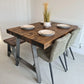Chunky Industrial Dining Table with A-Frame Legs – Solid Wood & Metal - DK Fabrications