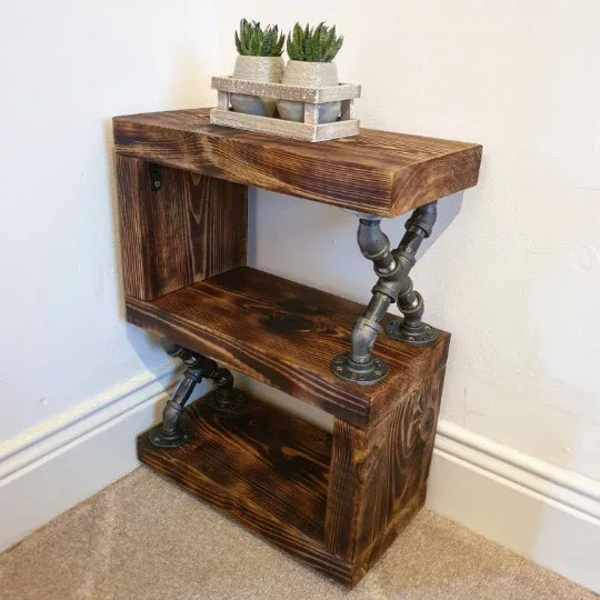 Handmade Rustic Side Table – Solid Wood Accent Table - DK Fabrications