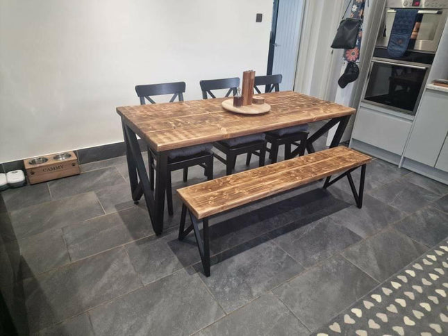 Industrial Dining Table-Unique -Matt black legs | UK Made