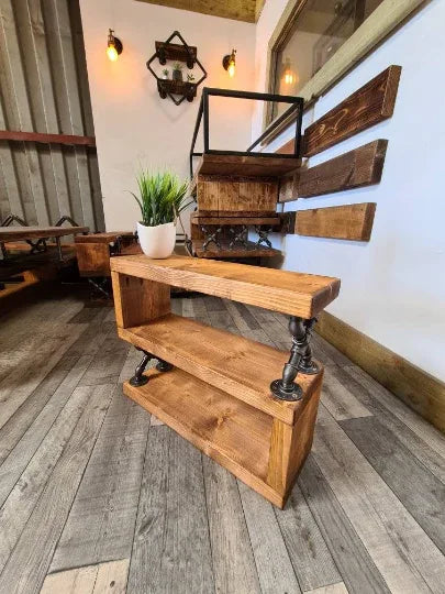 Handmade Rustic Side Table – Solid Wood Accent Table - DK Fabrications