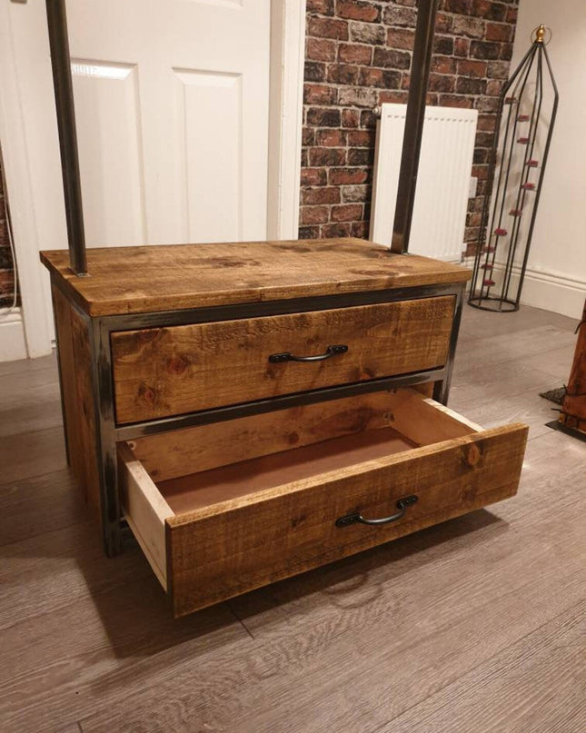 Industrial Clothes Rail With Drawers | UK Made