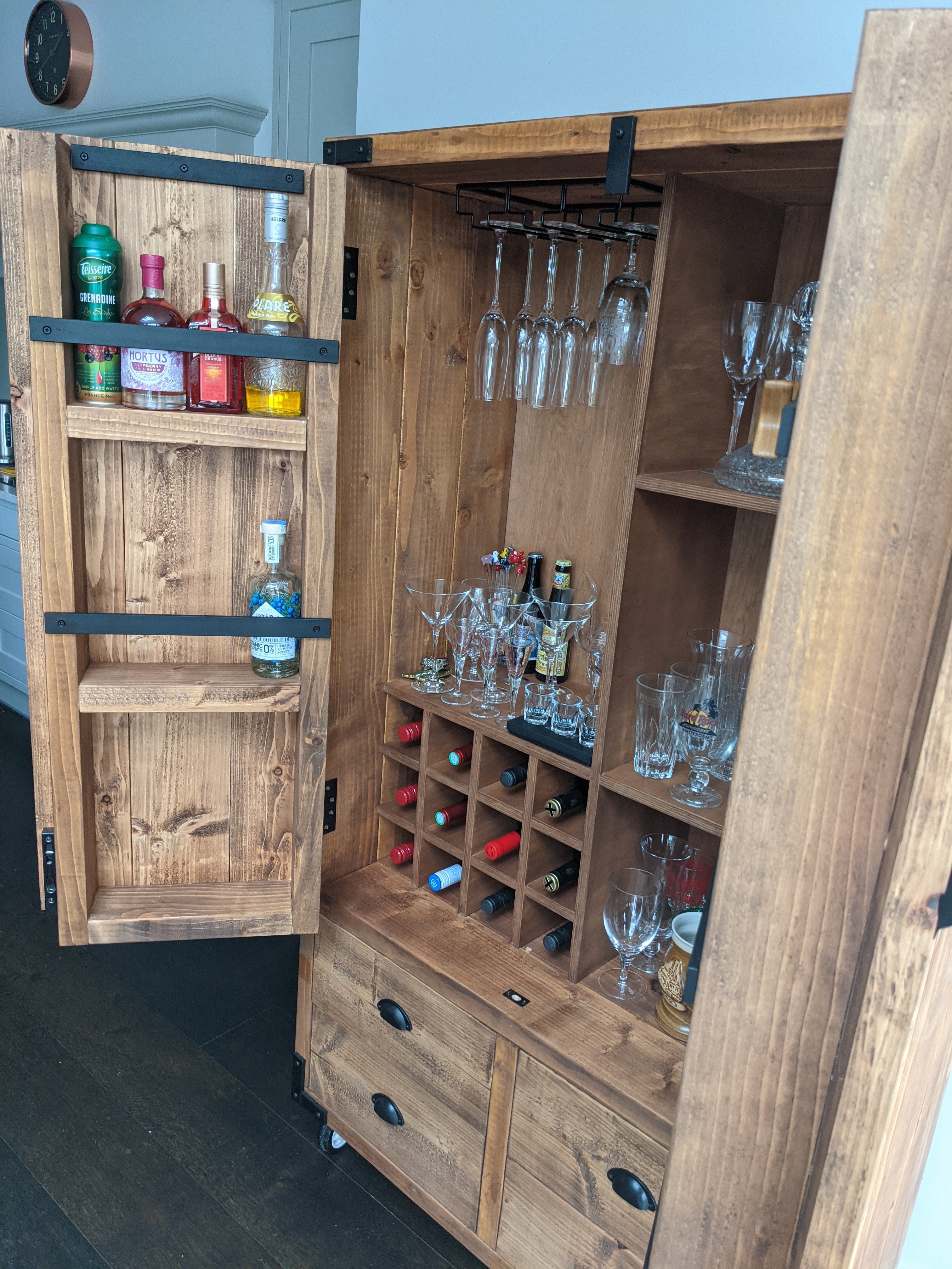 Pine drinks outlet cabinet